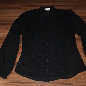 Sheer button down top